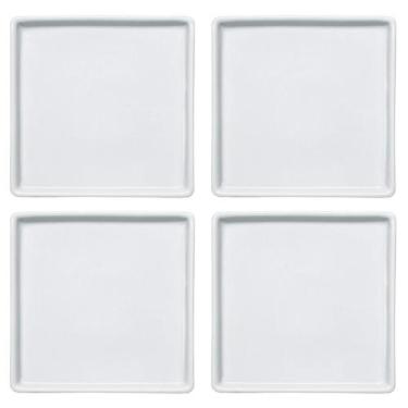 Imagem de Jogo 4 Pratos Quadrados Rasos em Porcelana 16x16cm Americana Germer Br