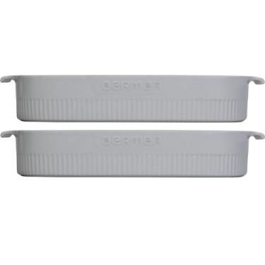 Imagem de Kit 2 Travessas Refratária Porcelana 36x24cm Branca Germer com Alças R