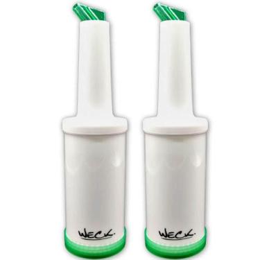 Imagem de Kit 2 Garrafa Storen Pour 1l Verde Weck Armazenar e Servir Bartenders 
