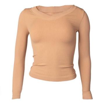 Imagem de Blusa Feminina Blue Rose Malha Canelada Nude, Nude, G
