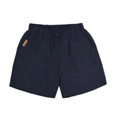 Imagem de Bermuda Infantil Menino em Linho Ogochi Azul Marinho-Masculino