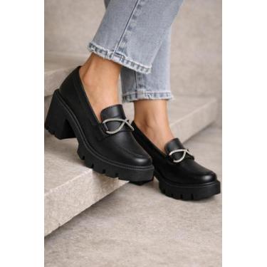 Imagem de Mocassim Feminino Evangélico Tratorado Sapato Casual Caramelo Brilho -