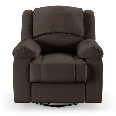 Imagem de Poltrona Do Papai Reclinável Sala De Cinema Barcelona Glider Manual Giratória Massagem Usb Pu Marrom