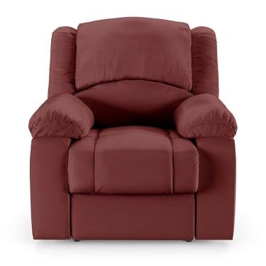 Imagem de Poltrona Do Papai Reclinável Sala De Cinema Barcelona Elétrica Touch Usb Pu Vermelho