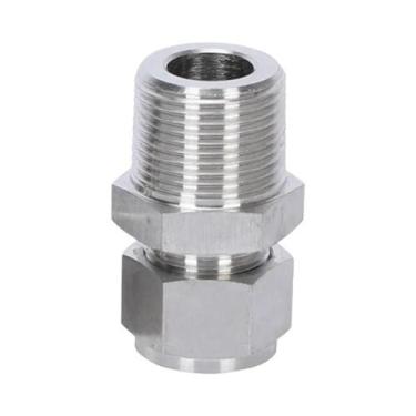 Imagem de Conector De Tubo De Aço Inoxidável 1/8" a 12mm OD Com Rosca BSP E Cone
