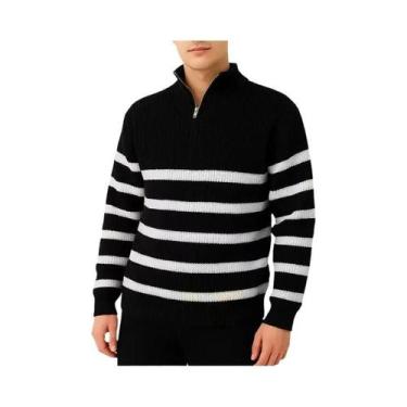 Imagem de Suéter Masculino De Inverno E Outono, Grosso E Quente, Com Zíper, Mang