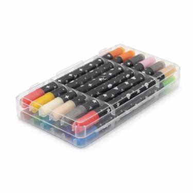 Imagem de Canetinhas Glitter Ponta Dupla 24 Cores 12PCS Para Arte Escolar e Cria