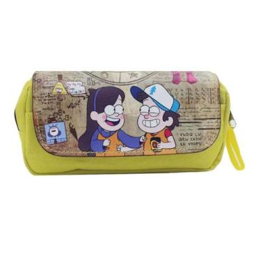 Imagem de Caixa de lápis Gravitys Falls Anime Bolsa de papelaria de grande capac