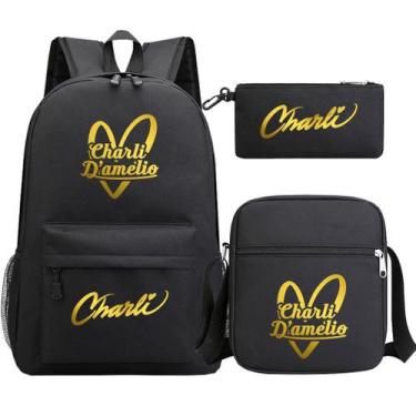 Imagem de Conjunto de mochilas Charli d'Amelio Anime School para crianças (3 uni