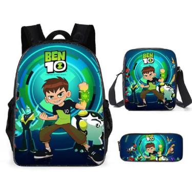 Imagem de Conjunto de mochilas Bens 10 Anime School, 3 peças com bolsa de ombro 
