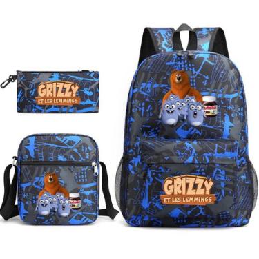 Imagem de Mochila escolar G-rizzys Cartoon Kids 3 unidades/conjunto de lona - yi