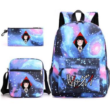 Imagem de Conjunto de mochilas Kakeguruis Anime School, 3 peças com bolsa de omb