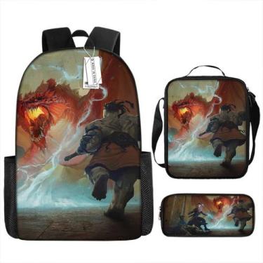 Imagem de Conjunto de mochilas Dungeons and Dragons Cartoon Kids School, 3 unida