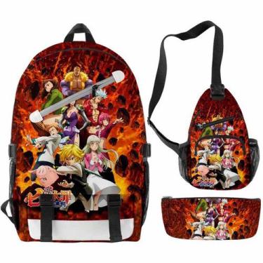 Imagem de Conjunto de mochilas escolares Sevens Deadly Sins Meliodas para crianç