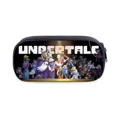 Imagem de Estojo para lápis Undertale Sans Cartoon Anime Poliéster 21x10x4,5cm -