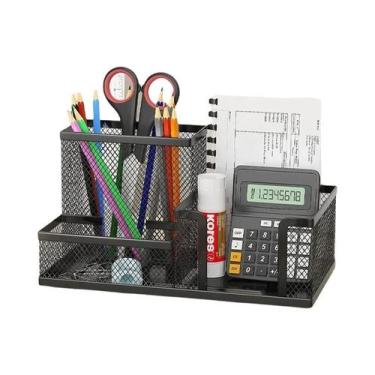 Imagem de Organizador De Mesa Em Malha Com Gavetas E Porta-Lápis, 9 Compartiment