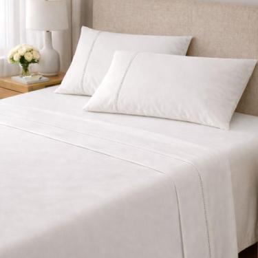 Imagem de Jogo de Cama Casal Classic 400 Fios 3 Peças Branco Premium - Charme do