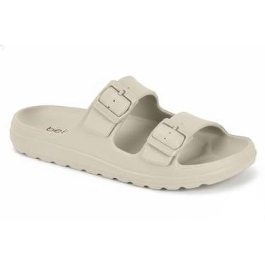 Imagem de Sandália Beira Rio Feminina Fivela Rasteira Papete -, Off white, 37