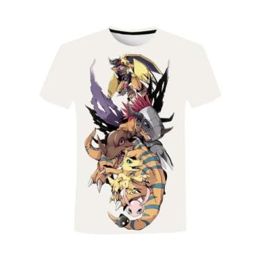 Imagem de Camiseta Unissex Oversized Com Estampa 3D Digimon Adventure Anime, Man
