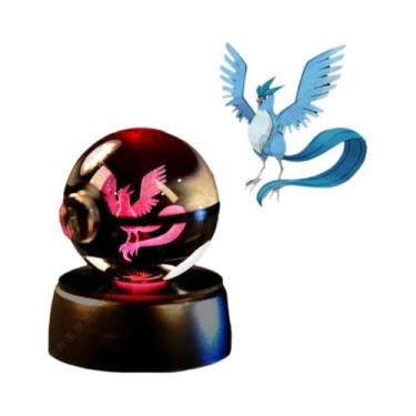 Imagem de Lâmpada Noturna 3D Pikachu Gengar Mewtwo Estátua De Bola De Cristal Po