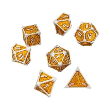Imagem de Conjunto De Dados De Metal Artesanais Para RPG D20 D12 D10 D8 D6 D4 Pa