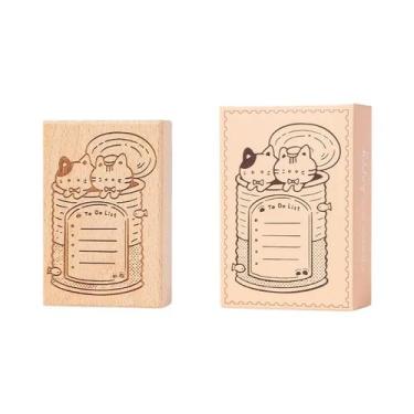 Imagem de Carimbo De Madeira Retrô Para Agenda E Lembretes Diários, Em Madeira D