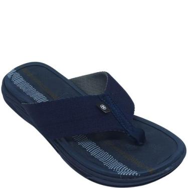 Imagem de Chinelo Molekinho Menino Infantil com Listras Cor:Marinho/CinzaTamanho