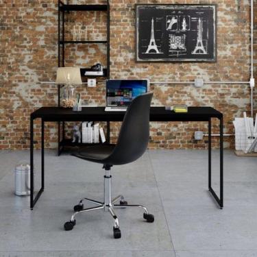 Imagem de Mesa de Escritório Studio 150cm Industrial Preto E Ônix - Compace