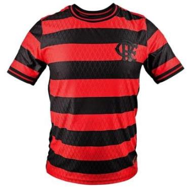 Imagem de Camiseta Flamengo Vermelha Dry Listrada Masculina-Unissex