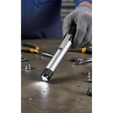 Imagem de Lanterna Caneta Mini LED Prata: Iluminação Potente e À Prova - Congrat