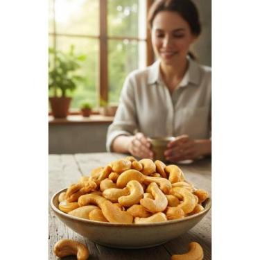 Imagem de 1kg Castanha Caju Torrada W1 Inteira Salgada Premium Crocant - Congrat