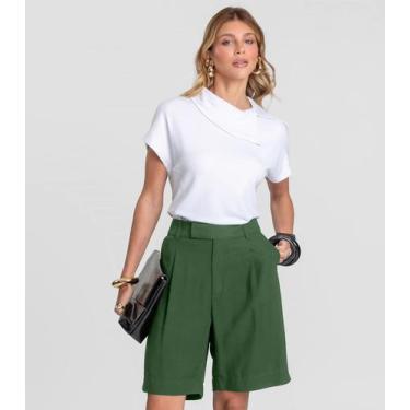 Imagem de Bermuda Feminina em Tecido Dianna Verde, G, Verde