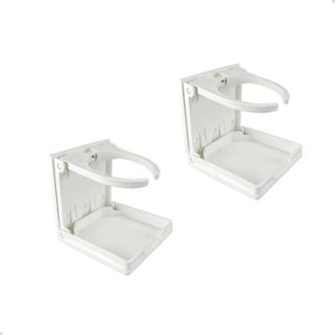 Imagem de Porta Copos Latas Dobrável Branco Embarcações Mfx Kit Com 2