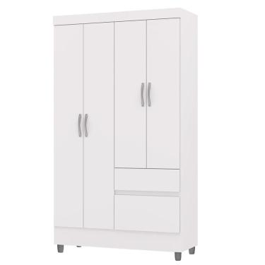 Imagem de Guarda Roupa Solteiro 103cm com 4 Portas Ideal Flex Branco - Vila Rica