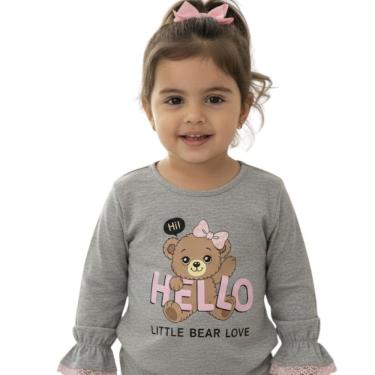 Imagem de Blusa Infantil Manga Longa Estampa Ursinho Fofo Inverno