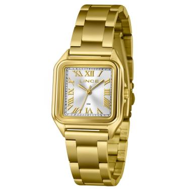 Imagem de Relógio Lince Feminino Dourado Retangular Lqgm071l30 S3kx