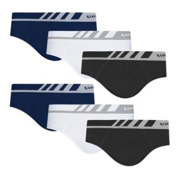 Imagem de Kit Com 6 Cueca Microfibra Slip Lupo Sem Costura 691 Nf, Sortido, G