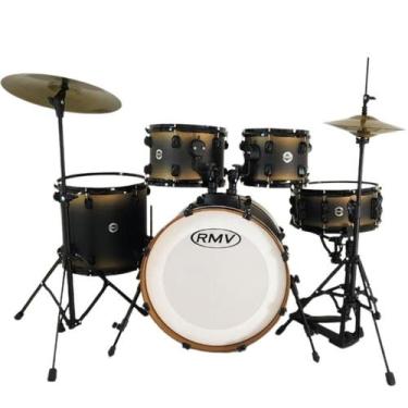 Imagem de Bateria Acústica RMV Infinity Bumbo 20 Preto e Dourado