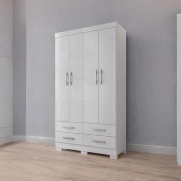 Imagem de Roupeiro Parma 04 Portas E 04 Gavetas Branco - Mobiliar Home Shop