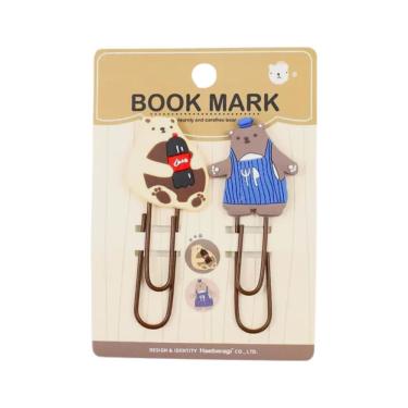 Imagem de Clips UNISO Clips Urso com Design em Formato de Urso, Material Resistente e Durável, Pacote com 2 Unidades Marrom