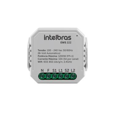 Imagem de Interruptor Controlador de Cargas Wi-Fi EWS 222 Controle por Aplicativo e Comando de Vo...