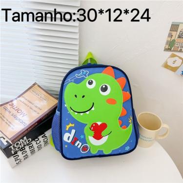 Imagem de Mochila Infantil Escolar OEM Dinossauro 050 com Tecido Respirável Alças Ajustáveis e Bo...