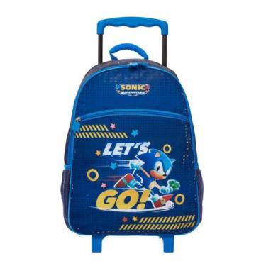 Imagem de Mochila Escolar de Rodas Sonic Let's Go Infantil Meninos - Pacific, Az