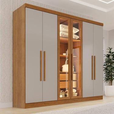 Imagem de Guarda-roupa Casal Reflecta com Led 06 Portas 02 Gavetas França - Sall