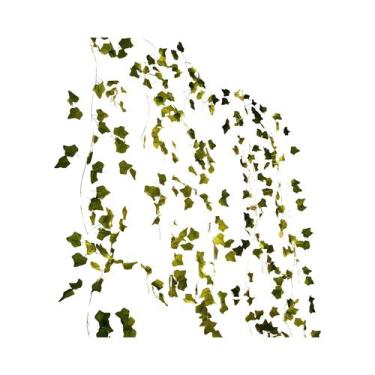 Imagem de Guirlanda De Folhas Verdes Artificiais Com Luzes De Fada Para Casament