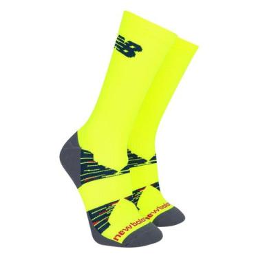Imagem de Meia New Balance Performance Run Feminina, Amarelo, Marinho, 39/43