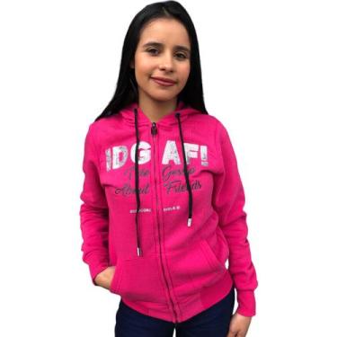 Imagem de Blusa De Frio Feminina Com Ziper E Capuz - ANJ MODAS, P, Rosa chiclete