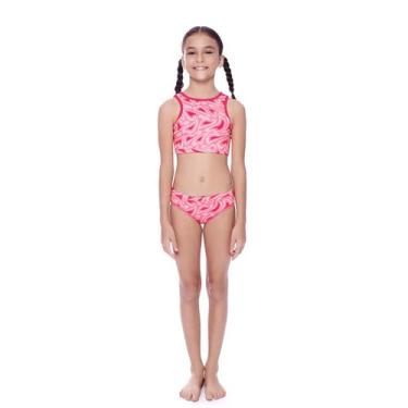 Imagem de Biquini Infantil Cropped Speedo Little Hearts Rosa, 8, Rosa, Mulher