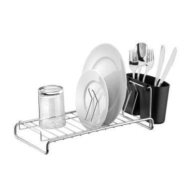Imagem de Escorredor De Louças Pratos Copos Talheres Cozinha Compacto Cromado - 