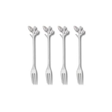 Imagem de Conjunto com 4 garfos inox papa aperitivo leaves  wolff  - WOLFF